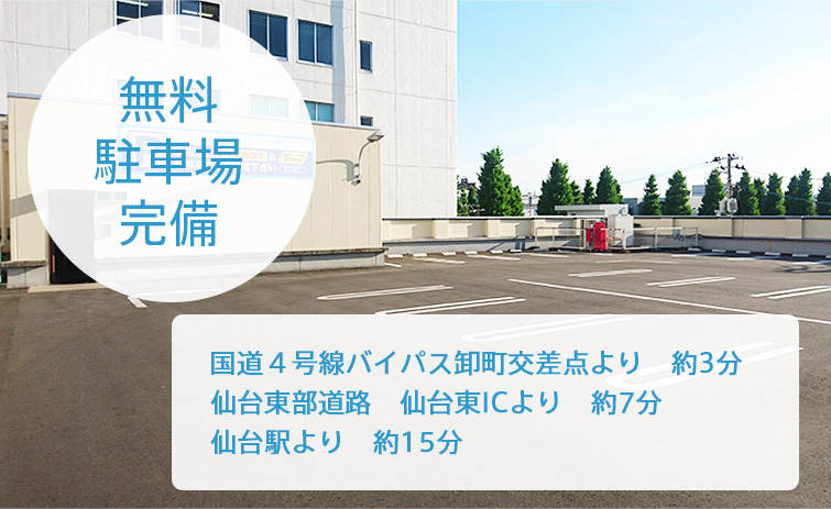 無料駐車場完備